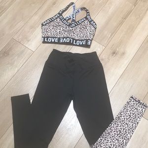 NWOT Love Leopard two piece workout set! adorable!
